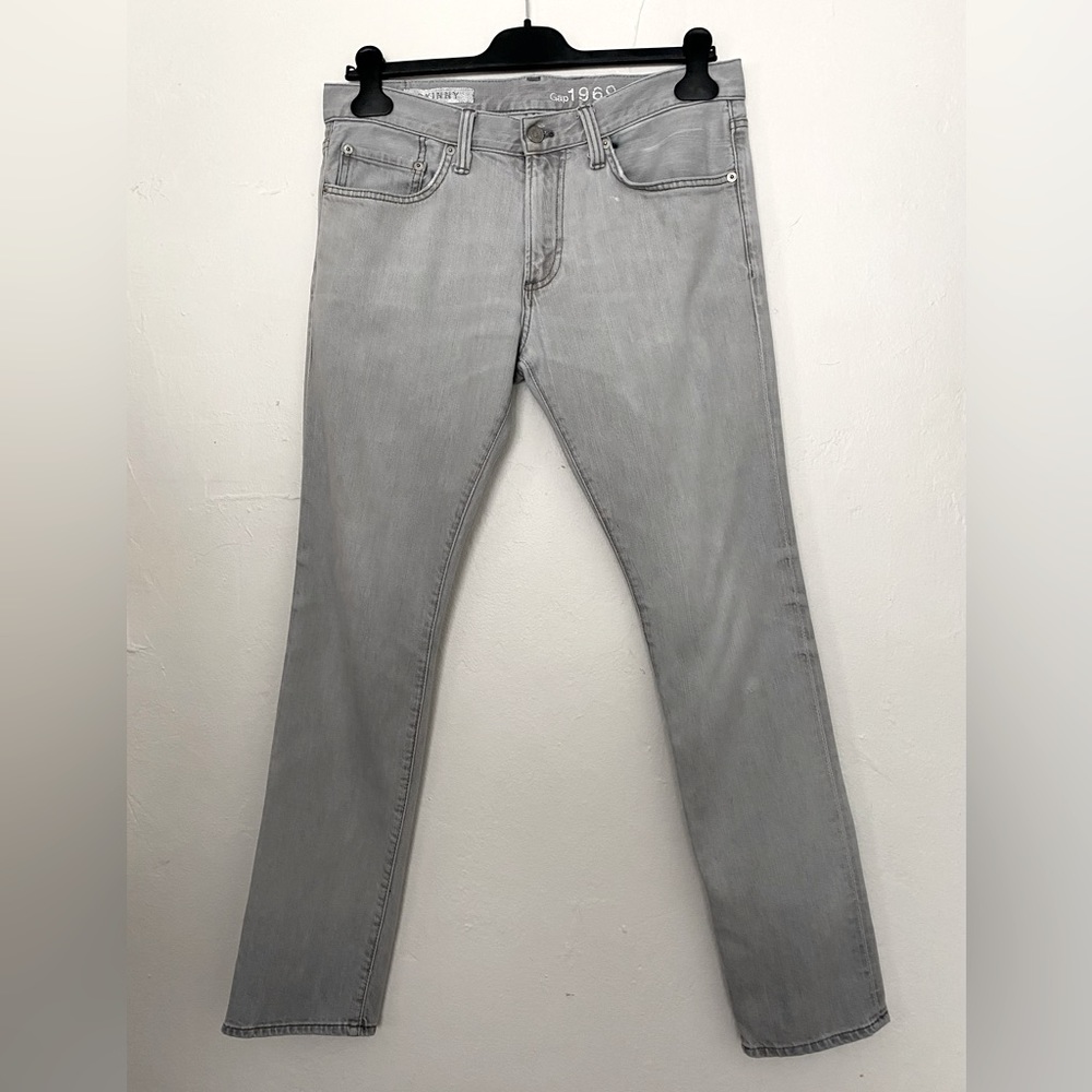 MENS GAP GRAY DENIM JEANS SKINNY FIT SIZE 31 X 30